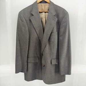 Vintage Chaps Ralph Lauren Silk / Wool Tan Houndstooth Size 42L/T‎ Blazer Canada